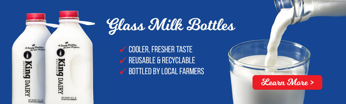 Glass milk bottles - grocery home delivery in NJ